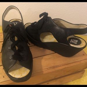 Fly London Lace-up Wedges, size 40